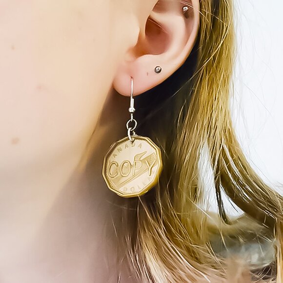 Canadian Loonie Earrings - Picture 3 of 4